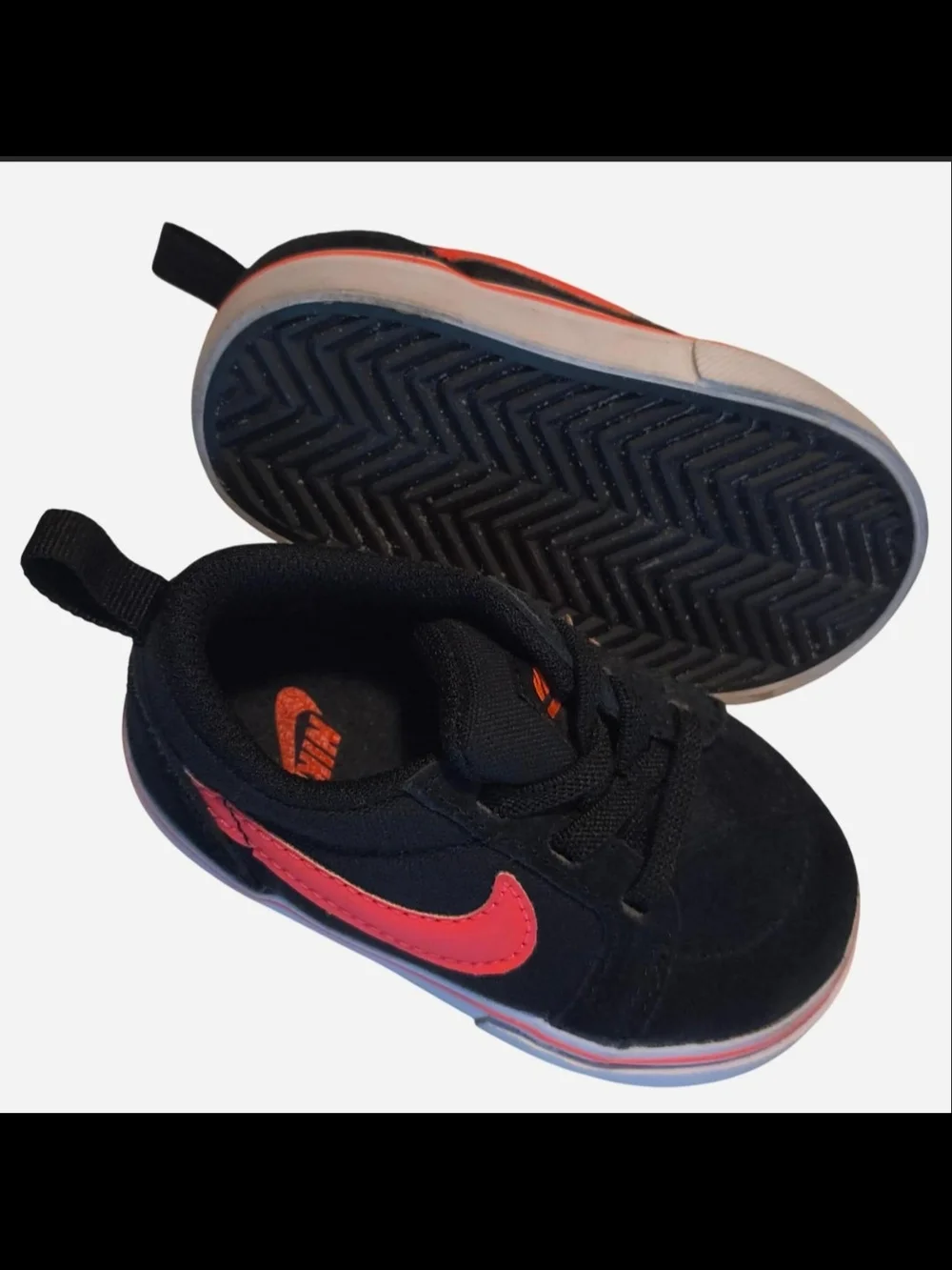 Nike Black and Orange Toddler Low-Top Sneakers